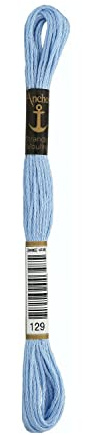 Anchor Sticktwist 4635000-00129 azurblau Stickgarn, 100 % Baumwolle