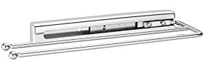 Rev-A-Shelf Under Sink Cabinet Kitchen Bathroom Prong Pull Out Extendable 2 Prong Standard Size Towel Bar Organizer, Chrome, 563-51-C