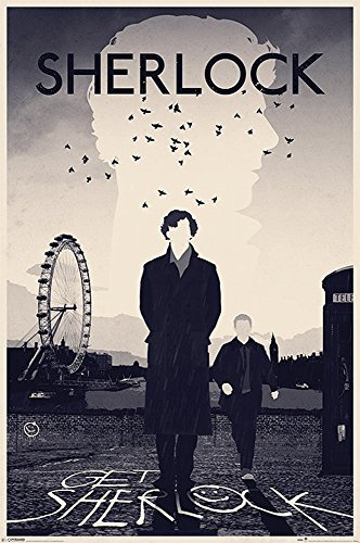 Sherlock Poster Get Sherlock (61cm x 91,5cm) + 2 St. schwarze Posterleisten mit Aufhängung