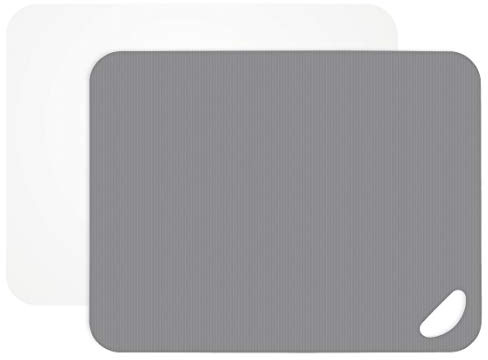 Lurch 10940 Flexi-Schneidbretter 2er Set aus Kunststoff, Flint Grey/weiß, 38 x 29cm