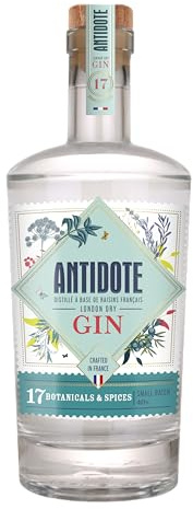 Antidote Original Gin - Premium Qualität - Hergestellt aus französischen Trauben - 17 aromatische Pflanzen, 5 Destillationen - 40% (1 x 0,70 L)