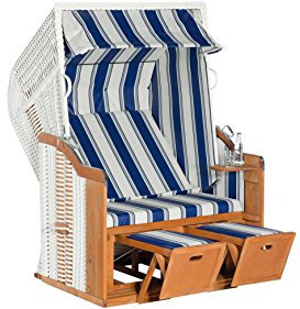 Sunny Smart Strandkorb Rustikal 250 Basic 630, BxTxH: 125x90x160 cm, Weiß
