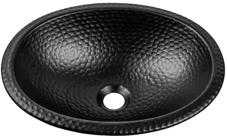 Monarch Abode 19103 - Fregadero de baño (17 Pulgadas) Martillado a Mano, Color Negro Mate