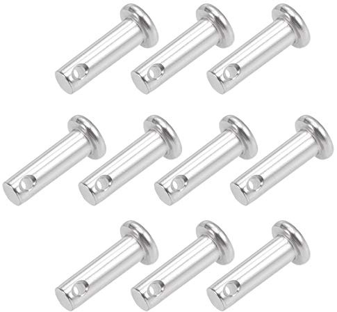sourcing map 10 Stück Steckbolzen Einloch Splintstift Flachekopf Gabelkopfstifte Gelenkstift 5mm x 16mm aus Edelstahl 304