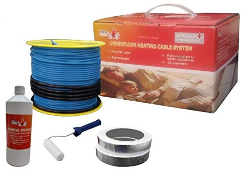 Nassboards Electric Underfloor Heating Cable System 150w – Tough Cable for Under Tiles & Laminate in Conservatory, Bathroom, Safe Insulation – includes Installation Kit (Excludes Thermostat)