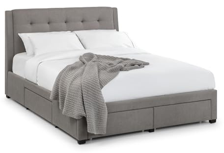 Julian Bowen Grey Fabric Fullerton Bed, Super King