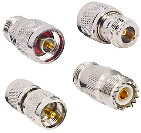 RFaha 4pcs N type Male/Female to UHF PL-259 SO-239 M/F RF Coaxial Adapter Connector Kit(F36-4)