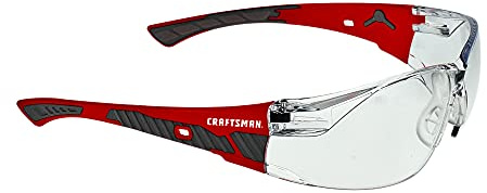 Craftsman 200, Safety Glass, Comfort Fit - Clear, Red Frame