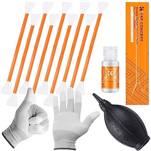 Minadax 10x APS-C Sensor Reinigung DOPPEL Swabs + Handschuhe + Blasebalg + 20ml Reiniger
