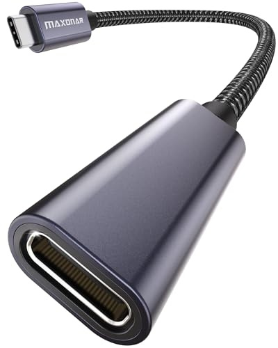 Maxonar USB C Verlängerungskabel 0,3M/30CM USB3.2(20Gbit/s) Typ C Stecker-Buchse Verlängerung 5A Laden für Mac Book Pro 2022 M2 Pro M1 Max Galaxy S24/S23/S22/S21/Note20 Pixel 8 Dell XPS Grau