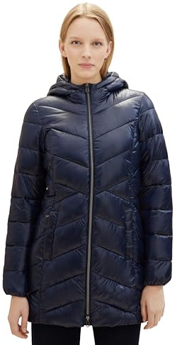 TOM TAILOR Damen Lightweight Steppmantel mit Kapuze, 10668 - Sky Captain Blue, XXXL