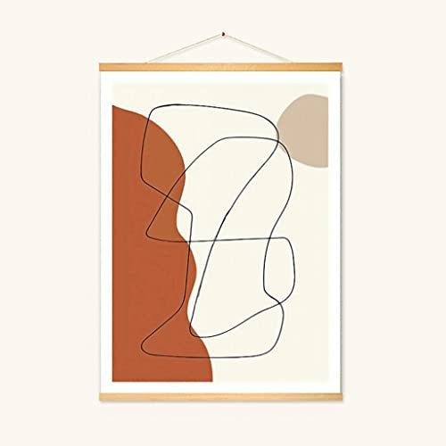 Posterleiste Holz Leinwand Wandkunst Poster Und Holz Scroll Hang Wand Dekor Für Wohnzimmer Schlafzimmer Home Office Dekorationen, Poster Aufhänger Rahmen Hängen(B,40X60CM)