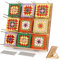 Coopay Granny Square Spanner - Tavola da 29 x 29 cm, con cavalletto regolabile e 30 bastoncini, in legno, per lavori a maglia e all'uncinetto, per lavori a maglia e all'uncinetto