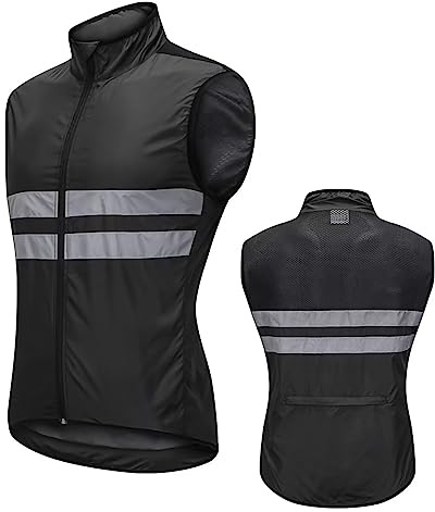 Jarade High Visibility Vest Cycling Men Women Reflective Hi Vis Gilet with Pocket Breathable Running Lightweight Windproof MTB Bike Sleeveless Jacket Summer