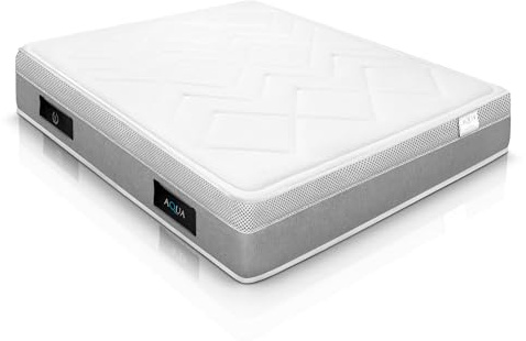 WIN REST Colchón Visco Gel Altamente Transpirable POSEIDÓN, Altura 25 cm, Firmeza Media, Núcleo de Espuma de Gran Densidad, Tejido Strech 300g, Fibra hipoalergénica Super Soft (135x190 cm)