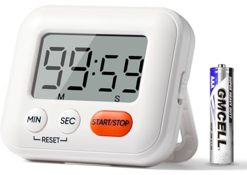 Blendura Timer Cucina Timer Digitale, Timer Bambini con Interruttore di Accensione, Adatto a Varie Occasioni come Cucinare, Cuocere al Forno, Sport, Esami, Giochi, Viene Fornito con 1 Batteria AAA