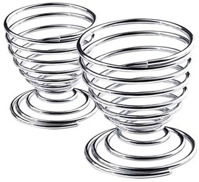 Huevera de metal duro hervido para cocina, desayuno, 2 unidades