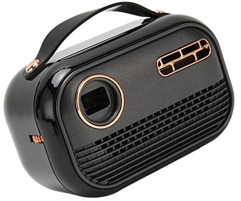 RajoNN Mini proyector, 5G WiFi 5000mAh Resolución 854 X 480 Proyector de películas 1080P Imagen 3D Soporte 4K Corrección automática con Control Remoto para Exteriores para Oficina (Negro)