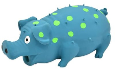 LUCKKY Simulated Pig Sound Children's Toy Squeaky Pig Toys, Langlebiger Gummi Schwein-Quietsch-Spielzeug, Latex Schwein Hund Chew Spielzeug, Interaktiv sensorisch Fidget Spielzeug (Blau)