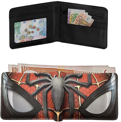 Sitengjun Porte-monnaie Spider Man pour Garçon et Enfants - Super-héros de Dessin Animé - Cadeau