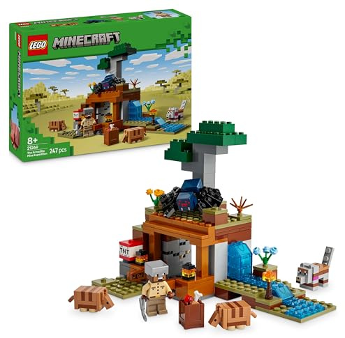 LEGO Minecraft La Expedición a la Mina del Armadillo - Juguete Interactivo con Figuras de Araña y Lobo - Función Dinamita - Regalo Gamer para Niños y Niñas de 8+ Años 21269