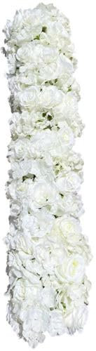 LOIRIIC Künstliche Blumengirlanden, 100 cmLangen Künstlichen Dekorativen Blumen mit Blumen, Rosen, Hortensien, Dahlien, für Hochzeit, Bogen, Tisch, Wand, Party, Heimdekoration (Weiß)