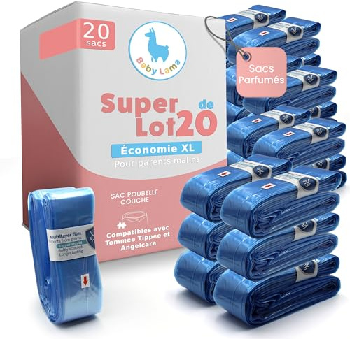 Recharges Universelles pour Poubelle à Couches – Compatibles avec Recharge Poubelle à Couche Tommee Tippee et Angelcare – Sac Poubelle Couche Antiodeur, Hygiénique et Économique (20)