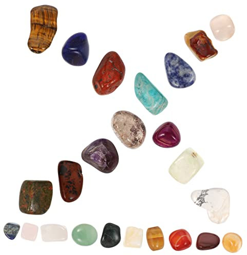 VOSAREA 24pezzi Pietre Naturali Chakra di Pietre Decorative per Meditazione Energia e Decorazione Domestica per Spa e Yoga Materiale Geologico per Collezionisti e Amanti del Benessere