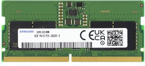 Samsung - Memoria RAM SODIMM 8 GB, DDR5, 5600 MHz, 1Rx16, Single Rank, 1,1 V, 262 pin, per computer portatile e notebook, PC5-44800 CL46