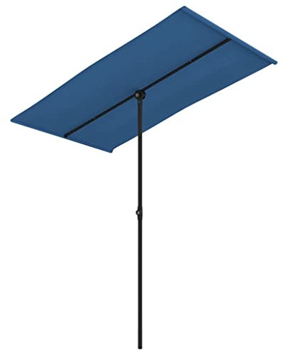 JHQHSM Ombrellone da Giardino con Palo in Alluminio, Ombrelloni da esterno Ombrellone da spiaggia Ombrellone Decentrato Adatto per Giardino Spiaggia di sabbia Piscina Bar 180x110 cm Azzurro