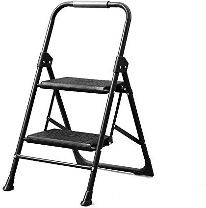 Marchepied pliable à 2 marches avec pédale rembourrée antidérapante et support de rangement