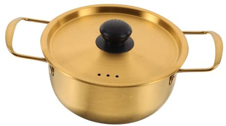 Warmhm Ramen Nudeltopf Edelstahl 18cm Mit Deckelgriff Schneller Kochtopf Für Camping Und Gartenpartys Glatter Rand Und Verbrühschutz