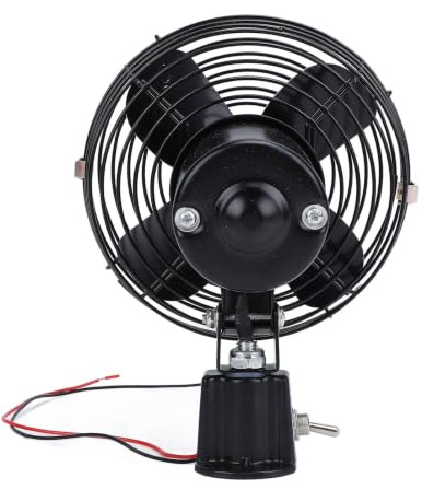 Yosoo Health Gear Auto Kühllüfter, 12V Metall Ventilator mit 2 Geschwindigkeiten für Auto, LKW, Wohnmobil und Boot