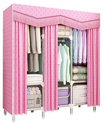 VDLLQYN, Faltschränke Kleiderschrank/Stoffgarderobe, Garderobenschrank, Campingschrank, Faltschrank, Stoffgarderobe mit Kleiderstange, DIY-Interieur, 128 cm * 45 cm * 172 cm,Tragbare Garderobe