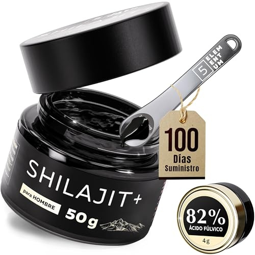 Shilajit Pure Himalaya Bio 50 g + 4 g Offert – Résine Originale avec 82 % d’Acide Fulvique et 87 Minéraux