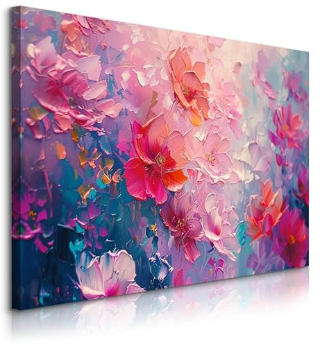Muralo Wandbilder Moderne Wanddeko, Blumen, Aquarell, Kunst - 120x80 cm | Leinwandbild, Modernes Design, Aufhängefertig, UV-beständig - ideal für Wohnzimmer und Schlafzimmer