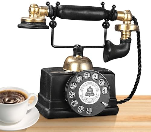 Téléphone vintage - Téléphone rotatif vintage, bureau rétro | Téléphone de collection style patrimoine, vieilles répliques steampunk table analogique filaire