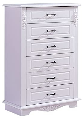 Cómoda de madera de 6 niveles, cómoda de almacenamiento multifuncional para dormitorio, sala de estar y comedor, elegante para pasillo y espacios de esquina