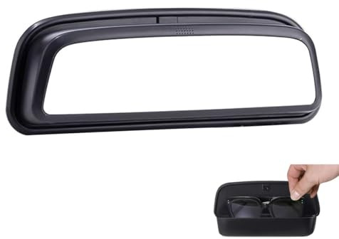 Car Rearview Mirror Sunglasses Holder - Hidden Storage Case & Organizer - Universal Fit for Most Cars - Revolutionary Car Rearview Mirror with Hidden Glasses Case & Storage Declutter Your Interior!