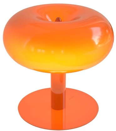NEONA Lumio LED-Tischleuchte Retro – Dimmbar Touch-Funktion | Design-Pilzlampe Chrom, Schwarz, Weiß & Orange | LED-Tischlampe für Sideboard, Schreibtisch & Wohnbereich (Orange)