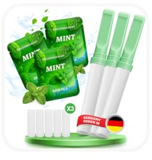 3 PCS S2.0 Inalatore con 15 Cartucce Filtro al Gusto di Menta Per Migliorare Respirazione