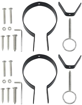HEALEEP 2 Sets Ham Support Rack Part Replacement Ham Stand Fixing Holder Black Silver Iron Easy to Clean Smooth Surface Simple Practical Design Reliable Kitchen Accessories for Home