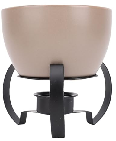 Generic Ostfondue-grytset Elegant Keramisk Smältdegel för Middagsfester, Romantiska Sammankomster 5,1 X 4,6 Tum (Grå)