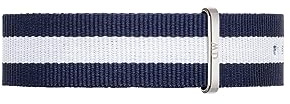 Daniel Wellington Classic Glasgow, Blau-weiß/Silber Uhrenarmband, 18mm, NATO, für Damen und Herren