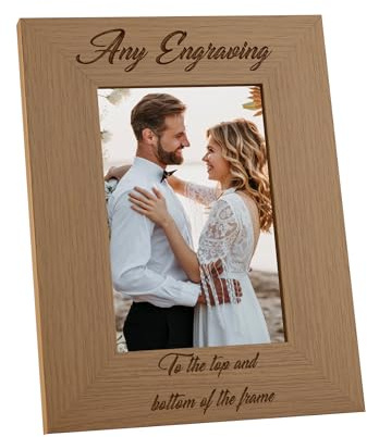 Personalised Wooden Photo 5 x 7 Frame Custom Engraved Any Message