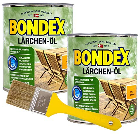 Bondex Lärchenöl Holzöl 1,5L Lärchen Öl Hartholzöl Terrassenöl inkl.Pinsel