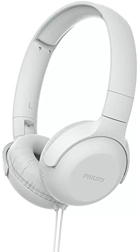 Philips On Ear Headphones UH201WT/00 Headphones with Cable (Foldable, Soft Earpad, Micro, 1.2 Meter Cable) White