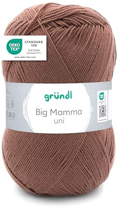 Gründl Big Mamma uni (hilo para calcetar y ganchillo con carácter de lana de 100% poliacrílico, 400 g / 1040 m, tamaño de aguja: 3,5-4,5, 1 × 400 g), Cappucino