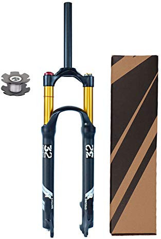TOMYEUS 26 27,5 29 Zoll MTB Federgabel, Gerade Röhre 1-1/8 Fahrrad Luft Stoßdämpfer Vorderradgabel Federweg 120mm (Farbe : Shoulder Lock-A, Size : 29 inch)