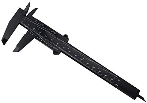 rongweiwang Pie de Rey 150mm de plástico Deslizante pie de Rey Medida portátil de Deslizamiento del Calibre 150 mm Regla de Tratamiento de la Madera Trabajo del Metal, Negro